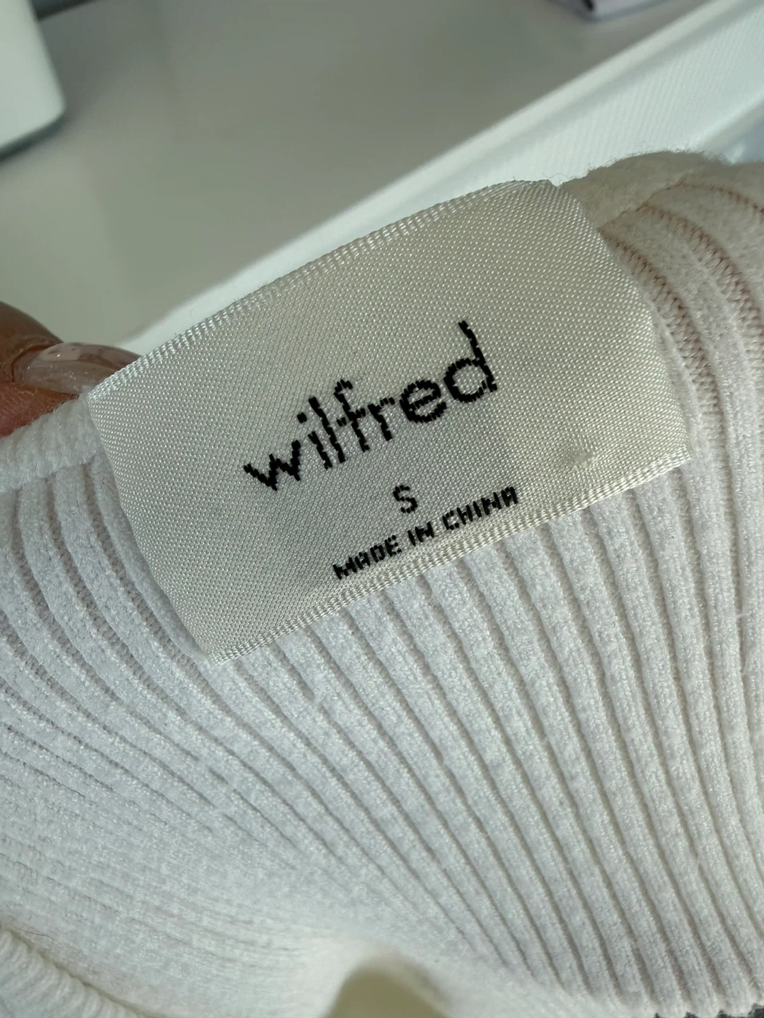 Aritzia Wilfred White Ribbed Wrap Top - Size S - photo 3