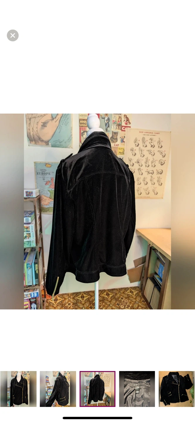 INC International Concepts Black Velvet Moto Jacket Size 1X - photo 4