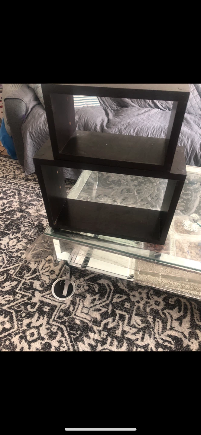 Dark Brown Cube Shelves (Set of 2) - photo 2