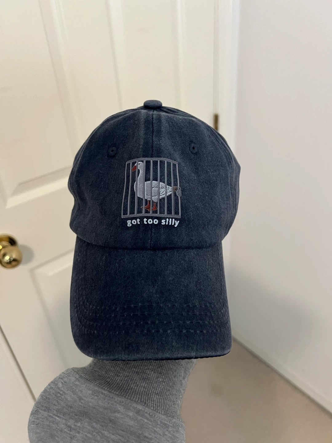 Hat with Embroidered Goose