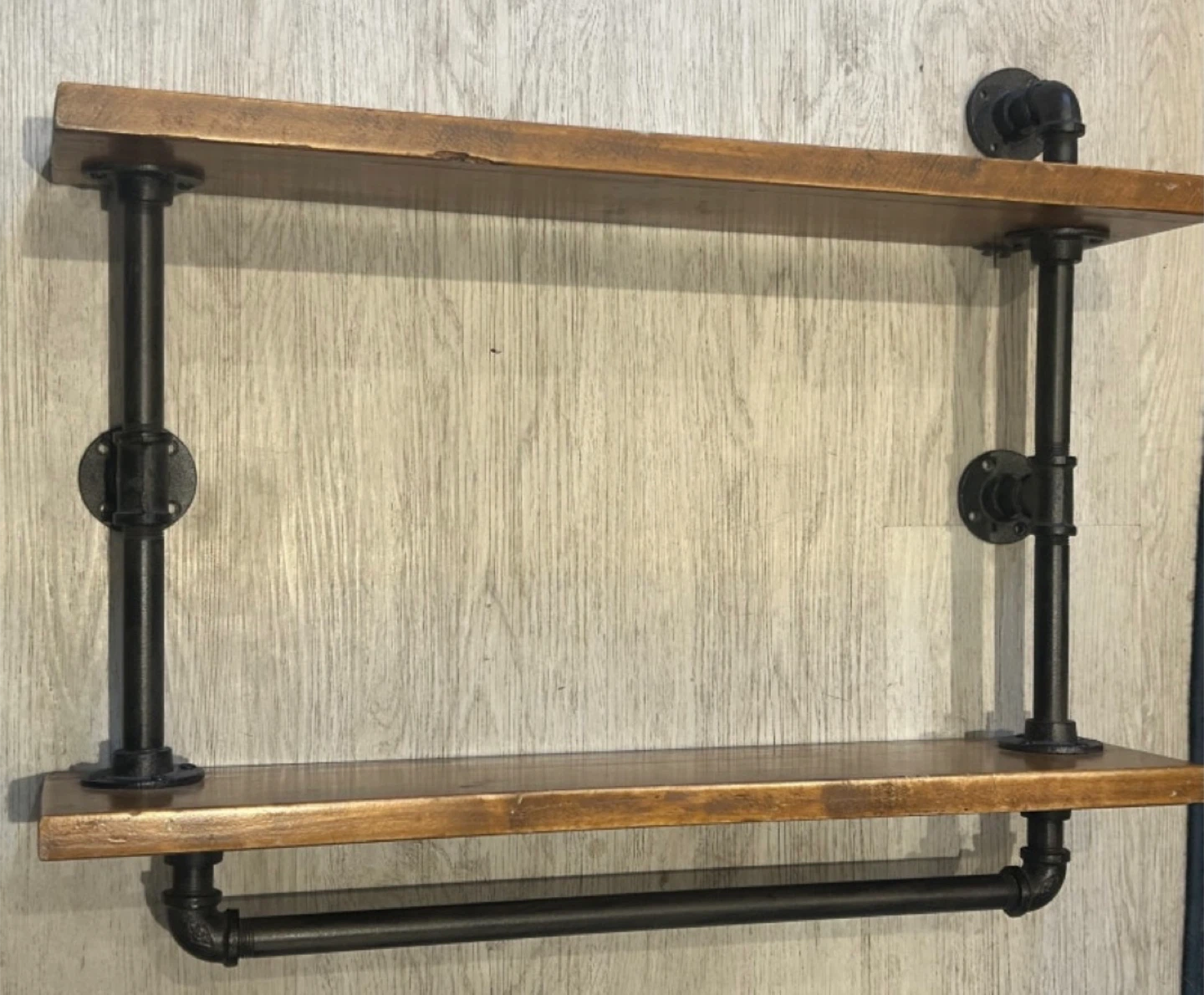 Industrial Pipe Shelving Unit with Towel Bar - photo 2