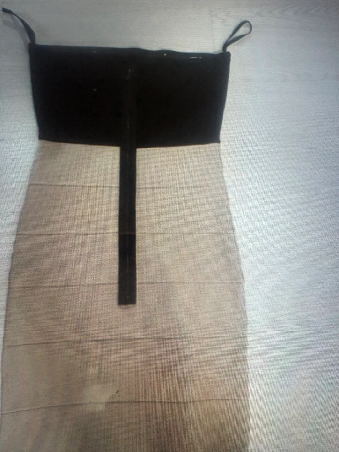 BCBGMAXAZRIA robe bustier beige et noir - photo 2