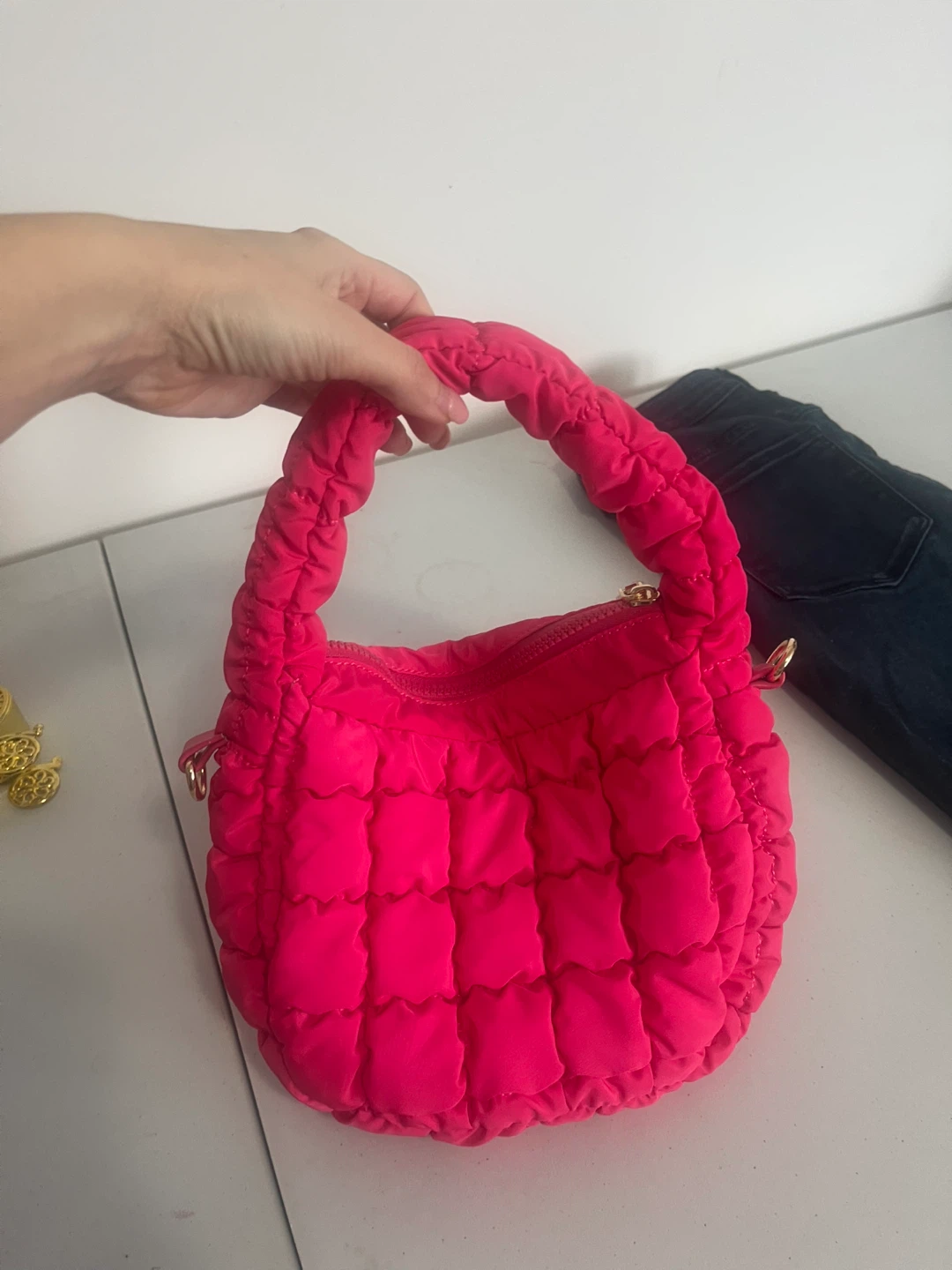 Bright Pink Puffer Handbag - photo 2