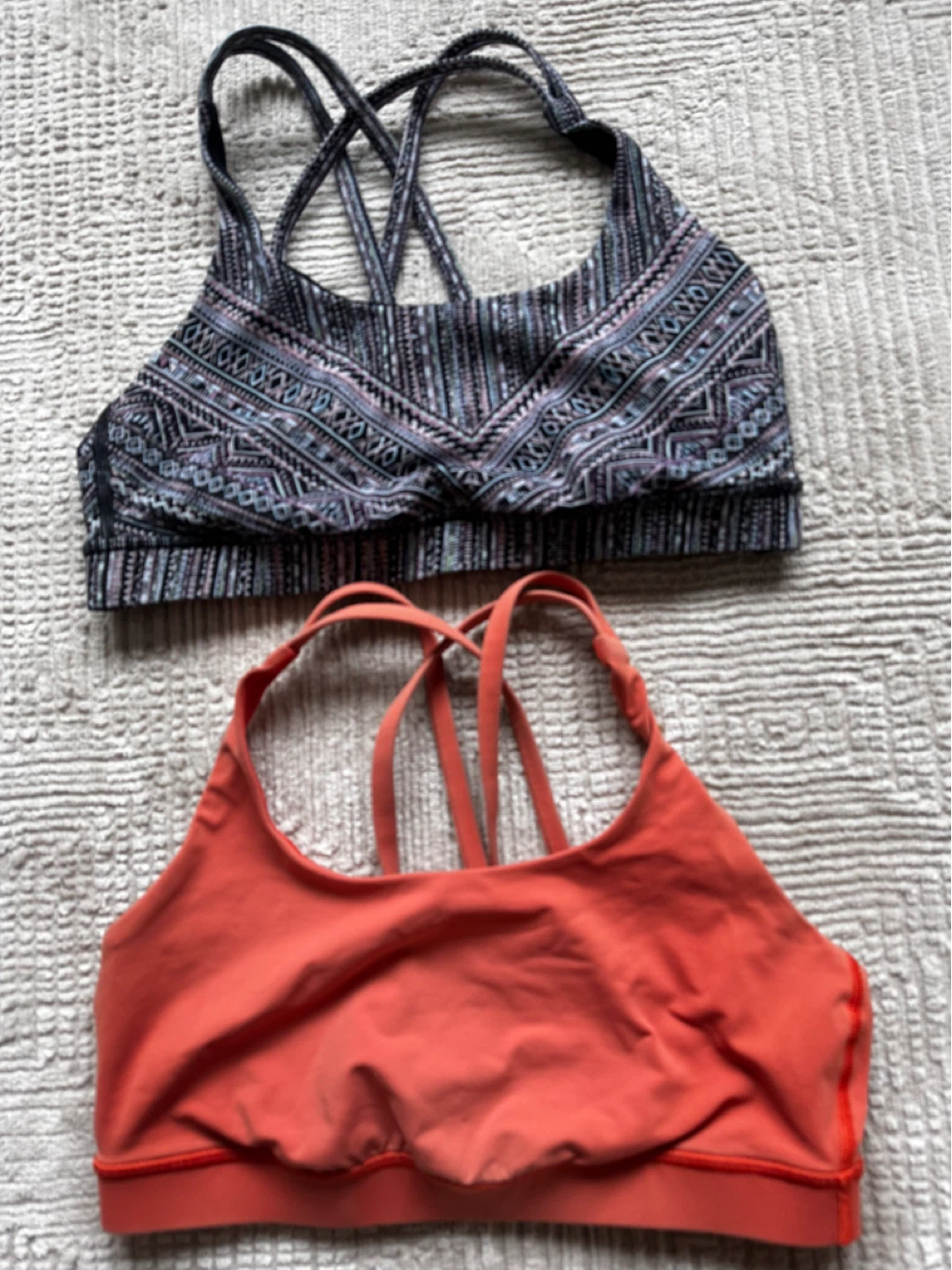 Lululemon Sports Bras (2) - Coral & Geometric Print - photo 2