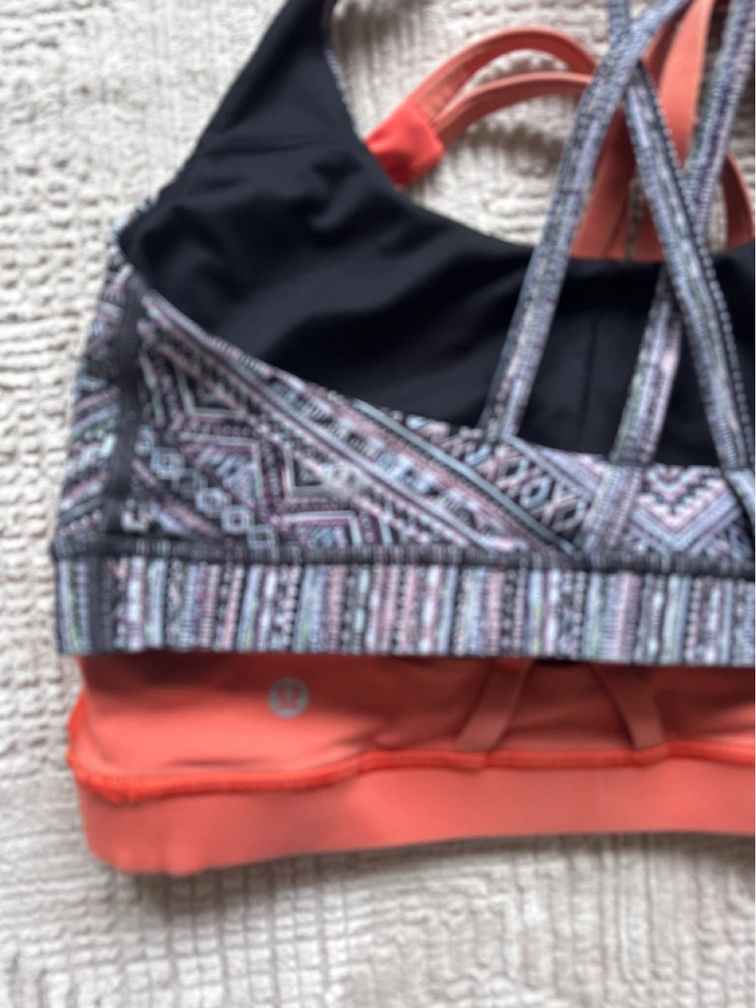 Lululemon Sports Bras (2) - Coral & Geometric Print - photo 3