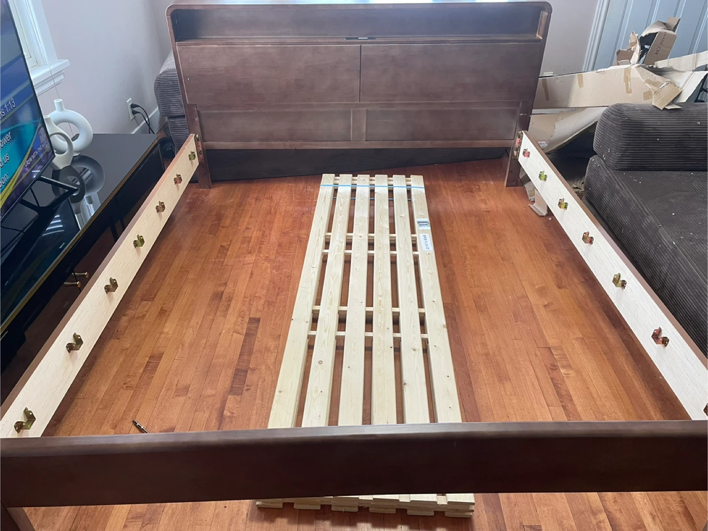 Wooden Bed Frame with Headboard