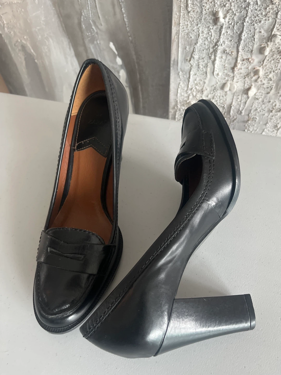 ZARA-Black Leather Heels - photo 4