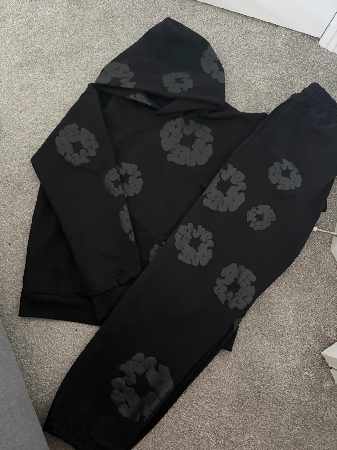 Denim Tears Black Hoodie and Sweatpants Set