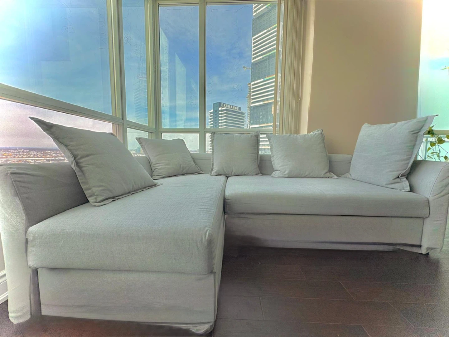 IKEA Grey Sectional Sofa with Chaise