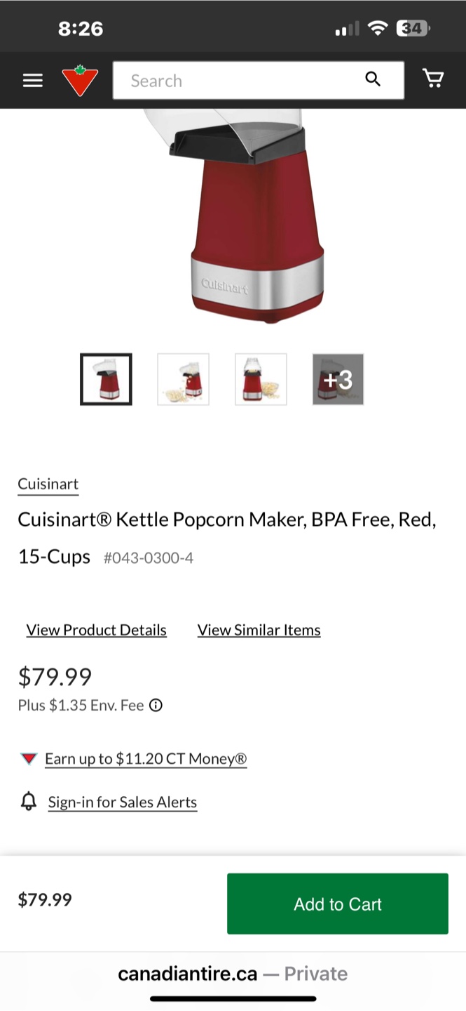 brand new Cuisinart Air Popper Popcorn Maker - Red, 15 Cups