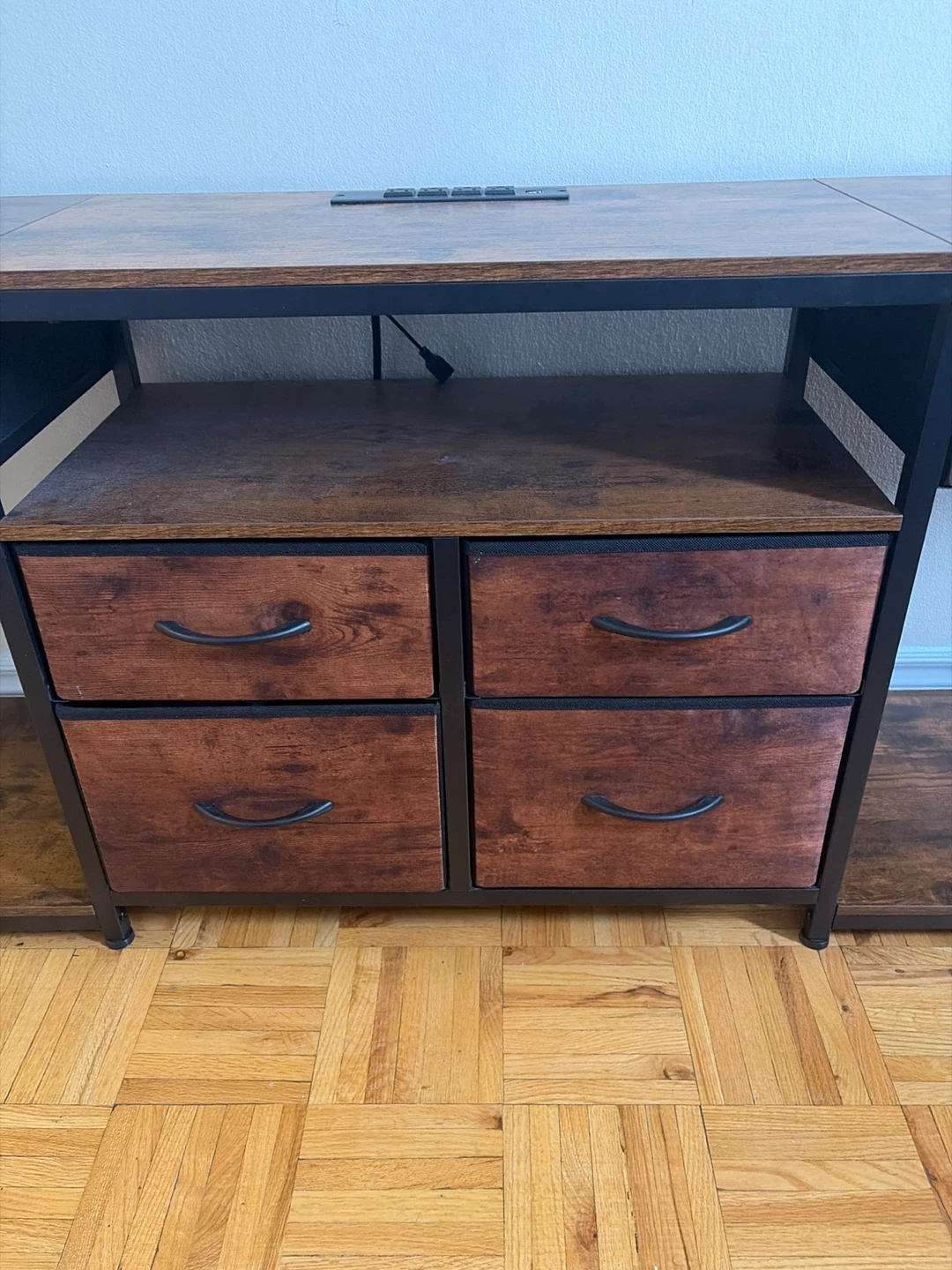 (NEGOTIATE) Industrial Style TV Stand with Storage Drawers - photo 3