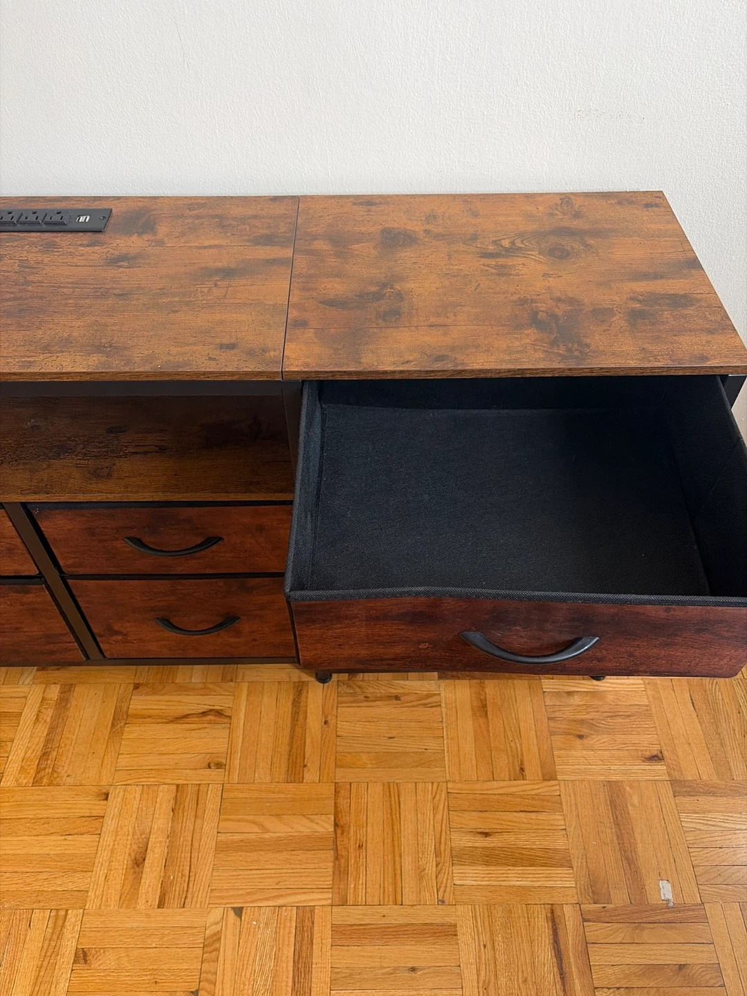 (NEGOTIATE) Industrial Style TV Stand with Storage Drawers - photo 2