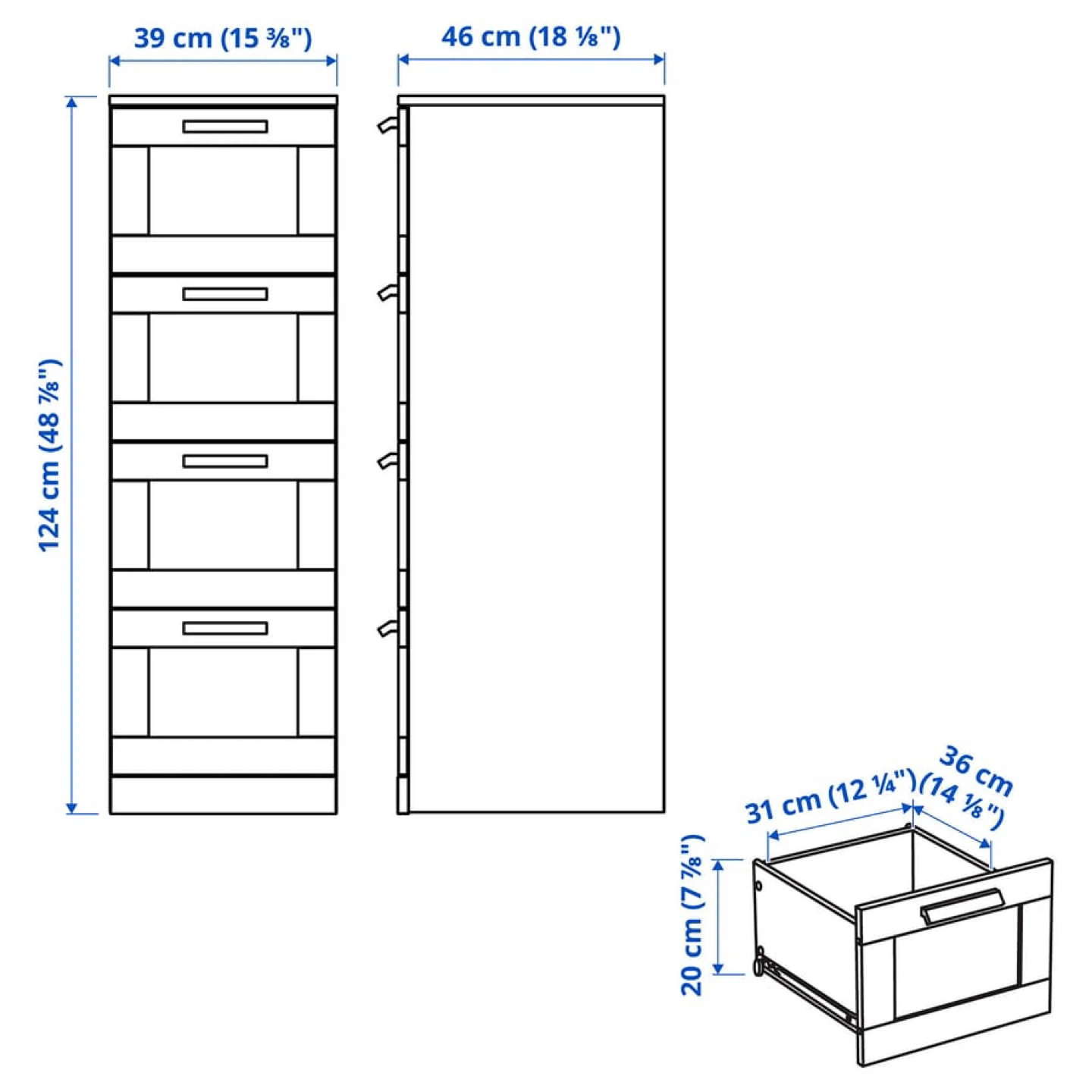 White IKEA 4 Drawer Unit - photo 4