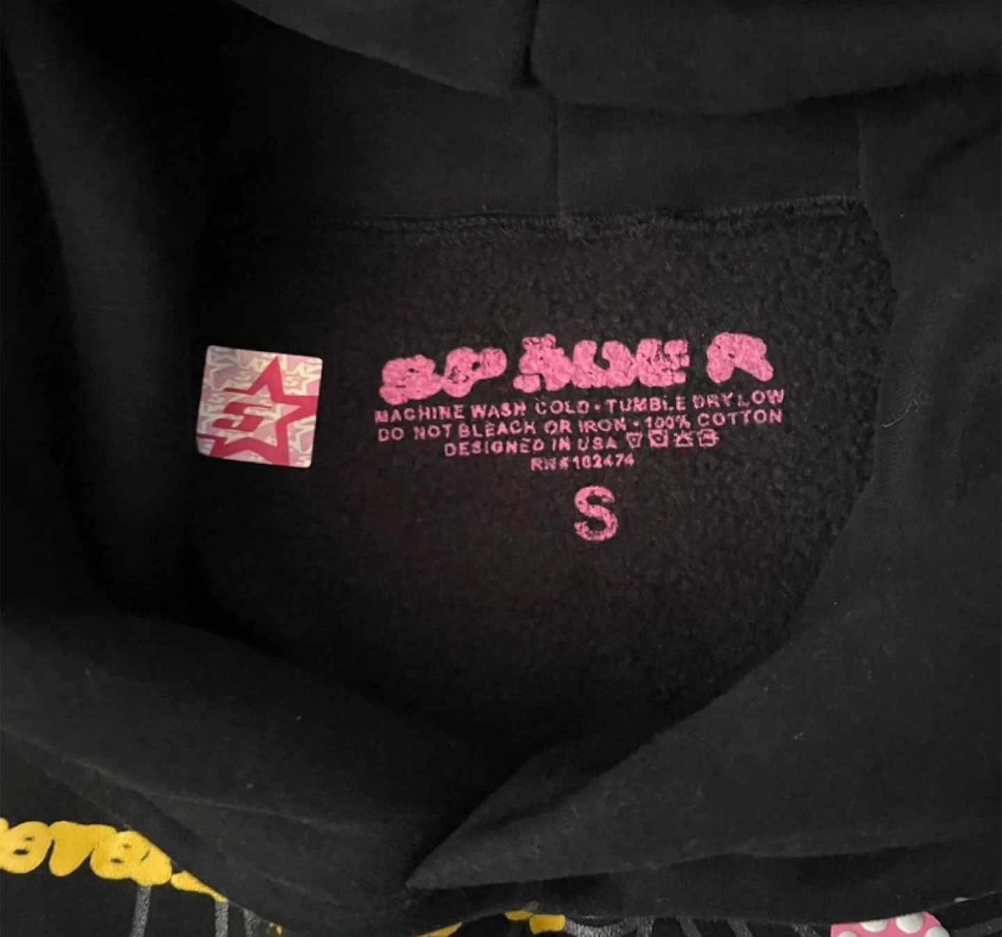 Sp5der P*NK OG Black Web Hoodie - All Sizes - photo 2