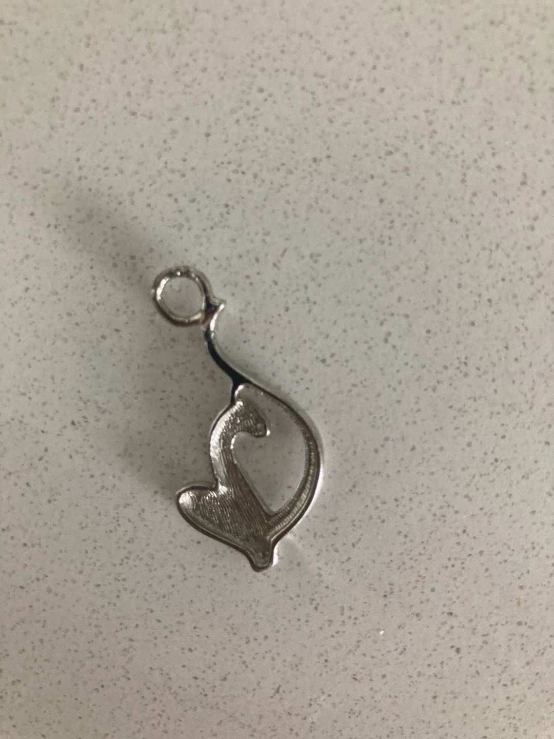 Silver Cat Charm Pendant with Blue Gem Accent - photo 2