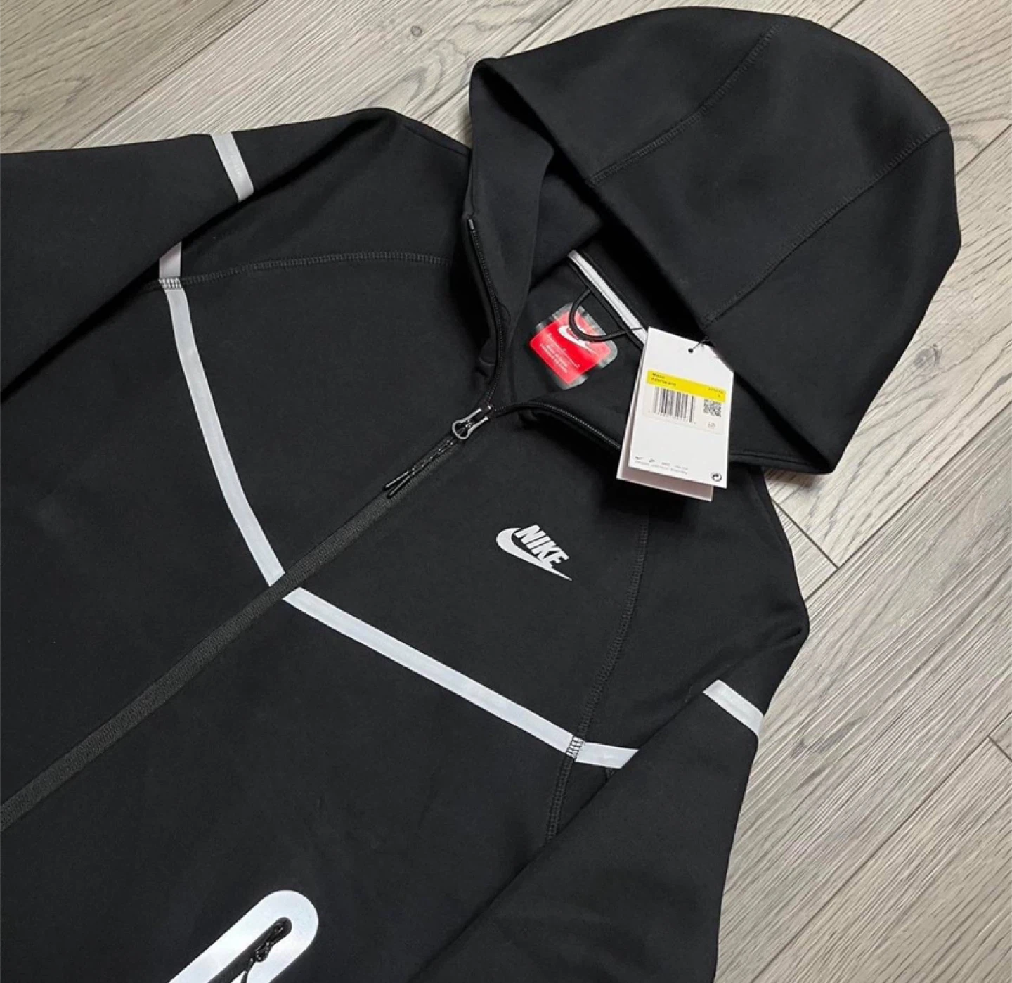 Nike Tech Fleece Full Zip Reflective Hoodie Black/White - photo 2
