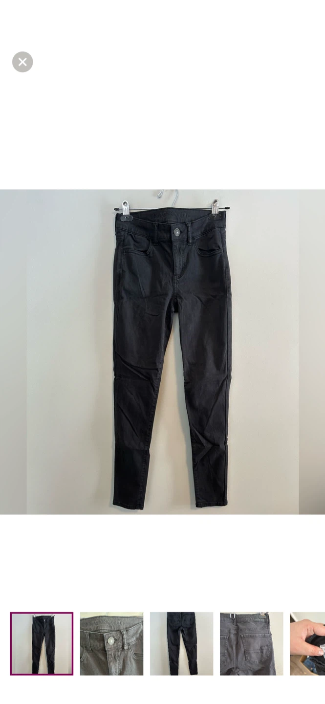 American Eagle Women's Grey Skinny Jeans Size 0