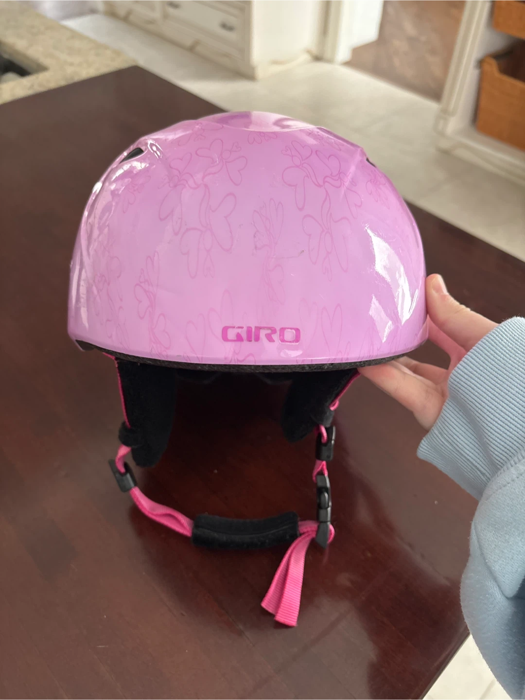 Giro Pink Ski Helmet with Flower Pattern SIZE: M/L youth - photo 2