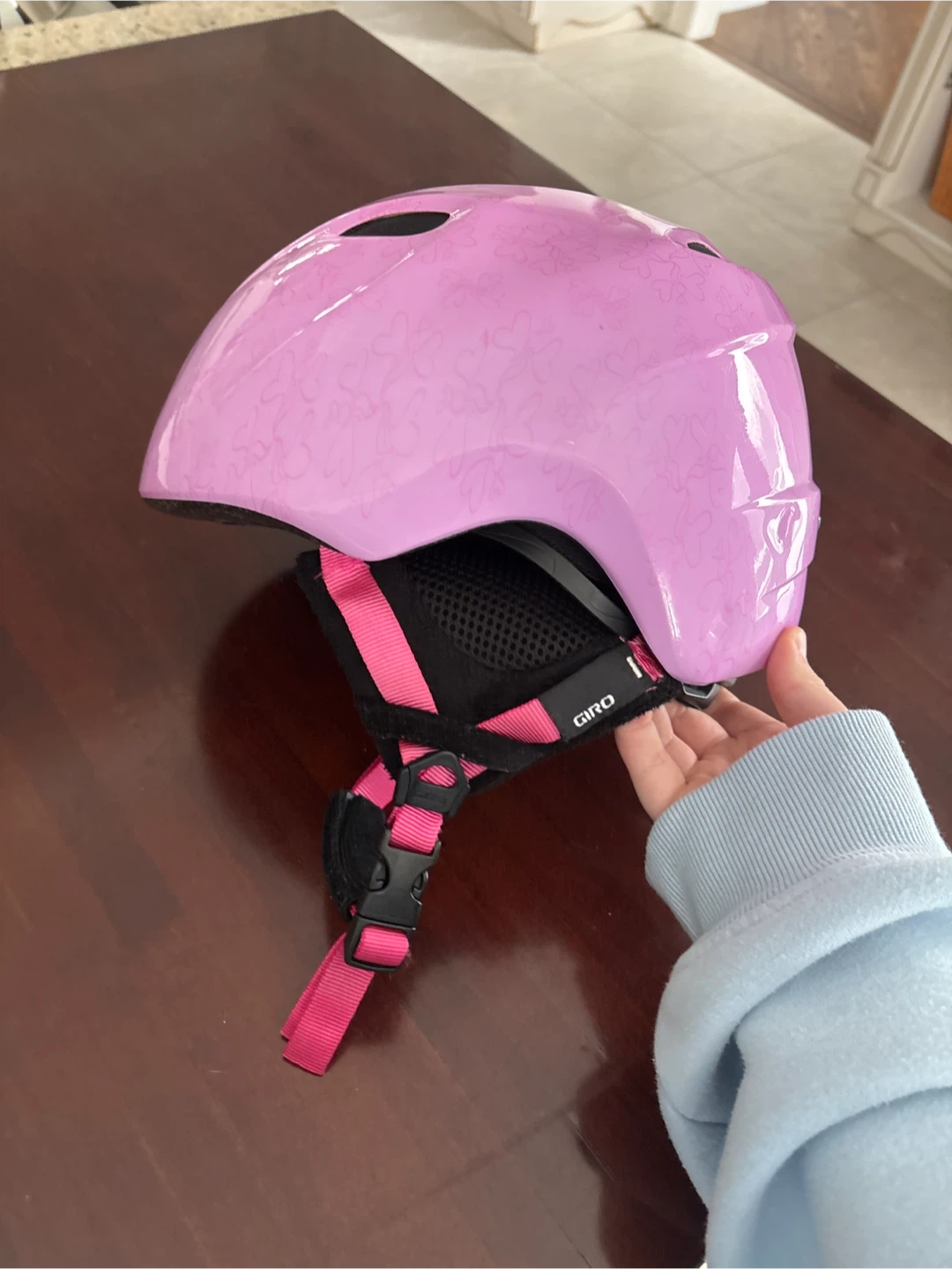 Giro Pink Ski Helmet with Flower Pattern SIZE: M/L youth - photo 3
