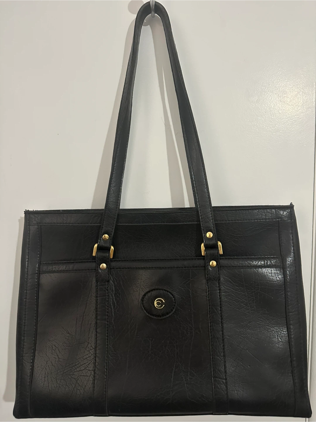 Cornett Black Faux Leather Tote Bag 🥕