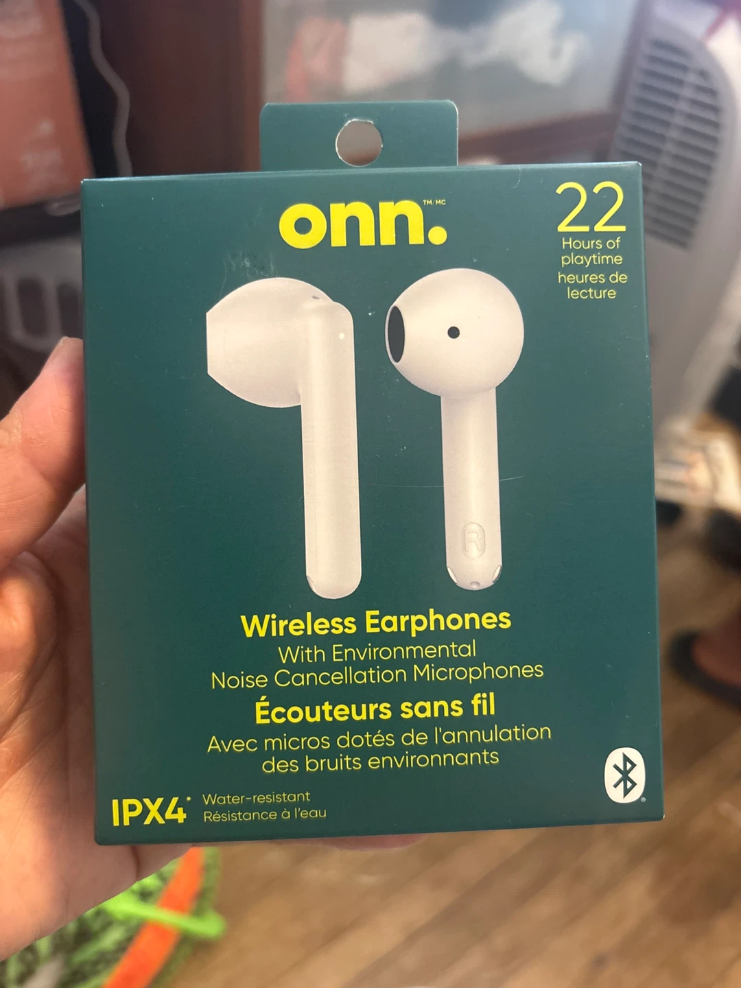 Onn. Wireless Earphones with Noise Cancellation Microphones