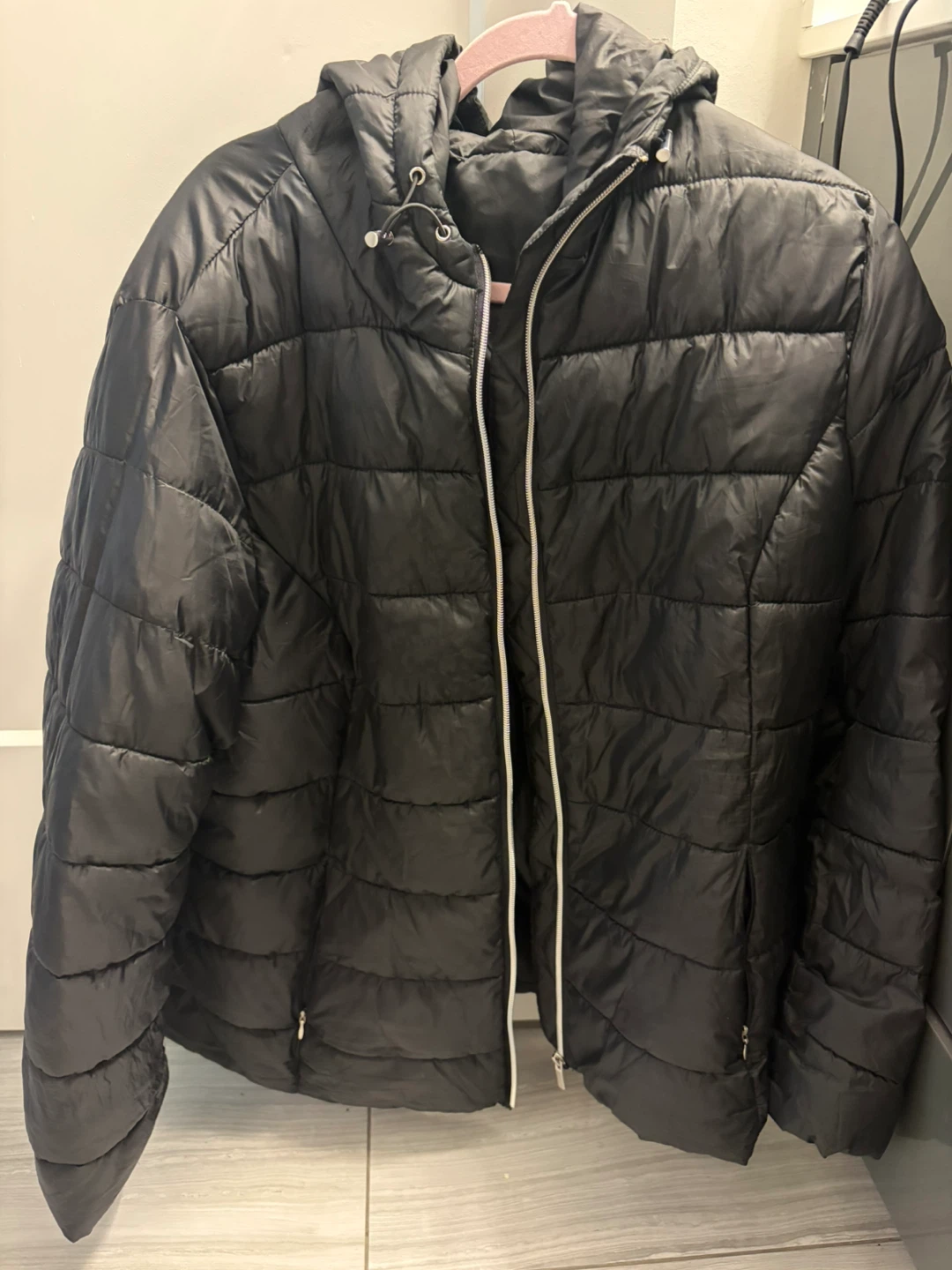 Black Puffer Jacket with Hood