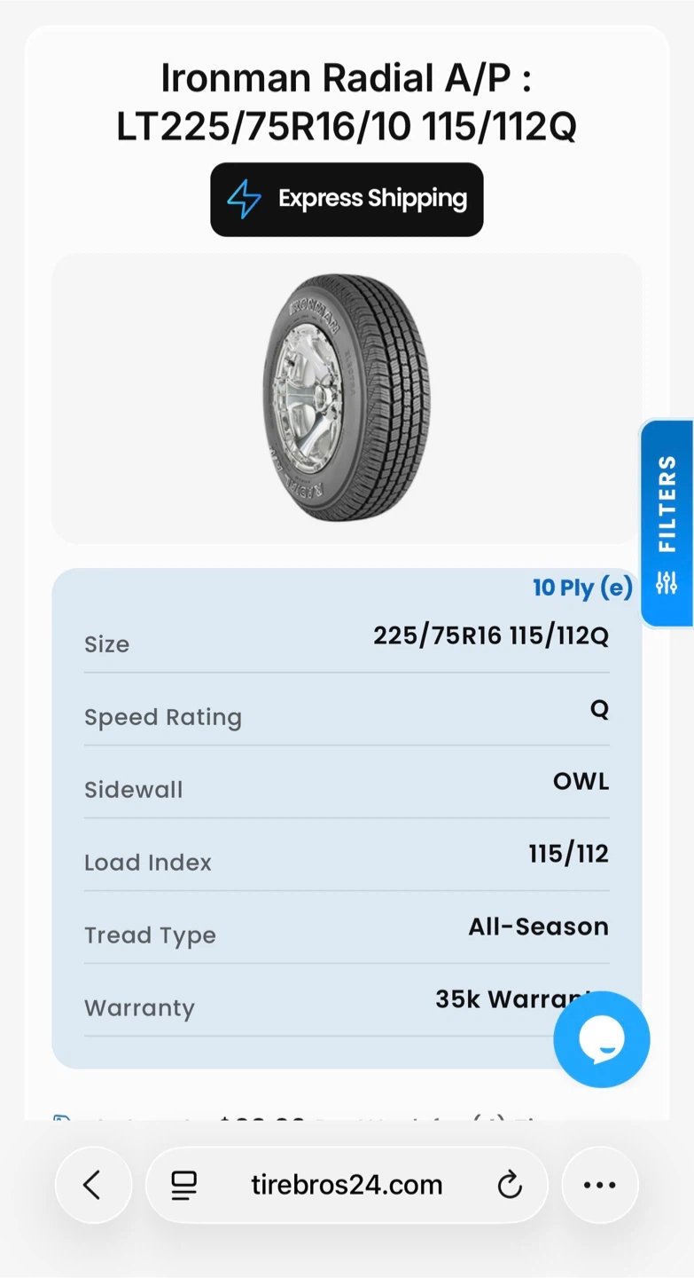Ironman All Country A/T Tire LT225/75R16