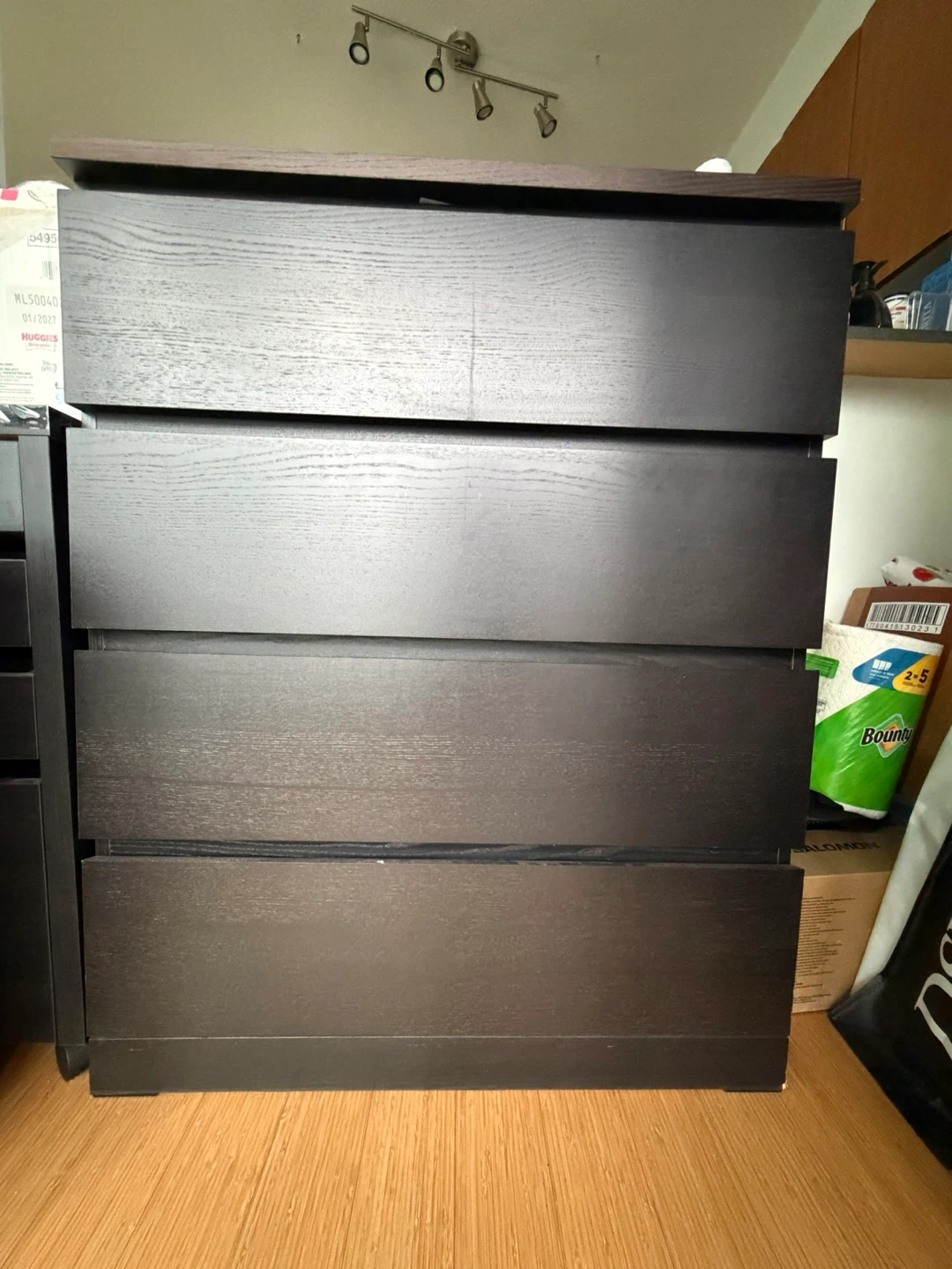 Dark Brown 4-Drawer Dresser