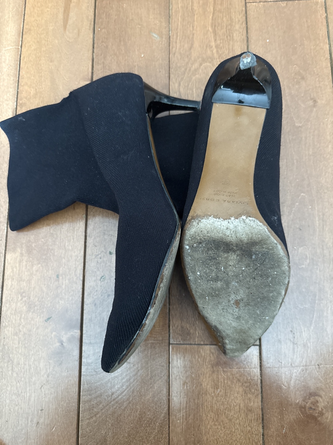 Liviana Conti Black Sock Boots Size 38 - photo 2