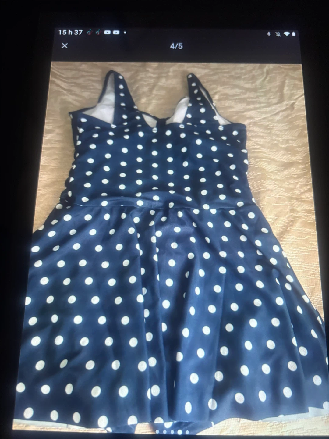 Maillot de bain une pièce à pois bleu marine - photo 4