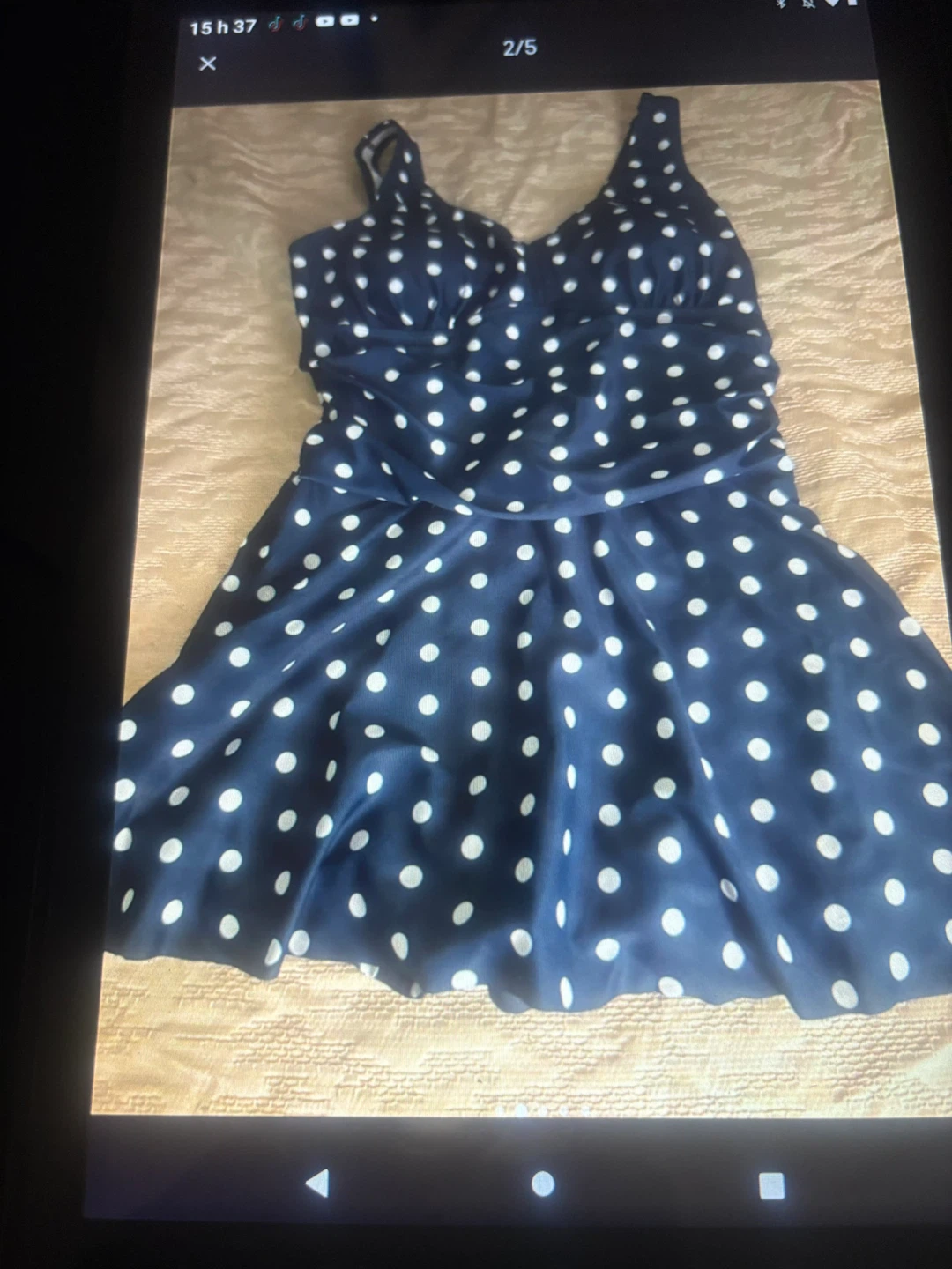 Maillot de bain une pièce à pois bleu marine - photo 2