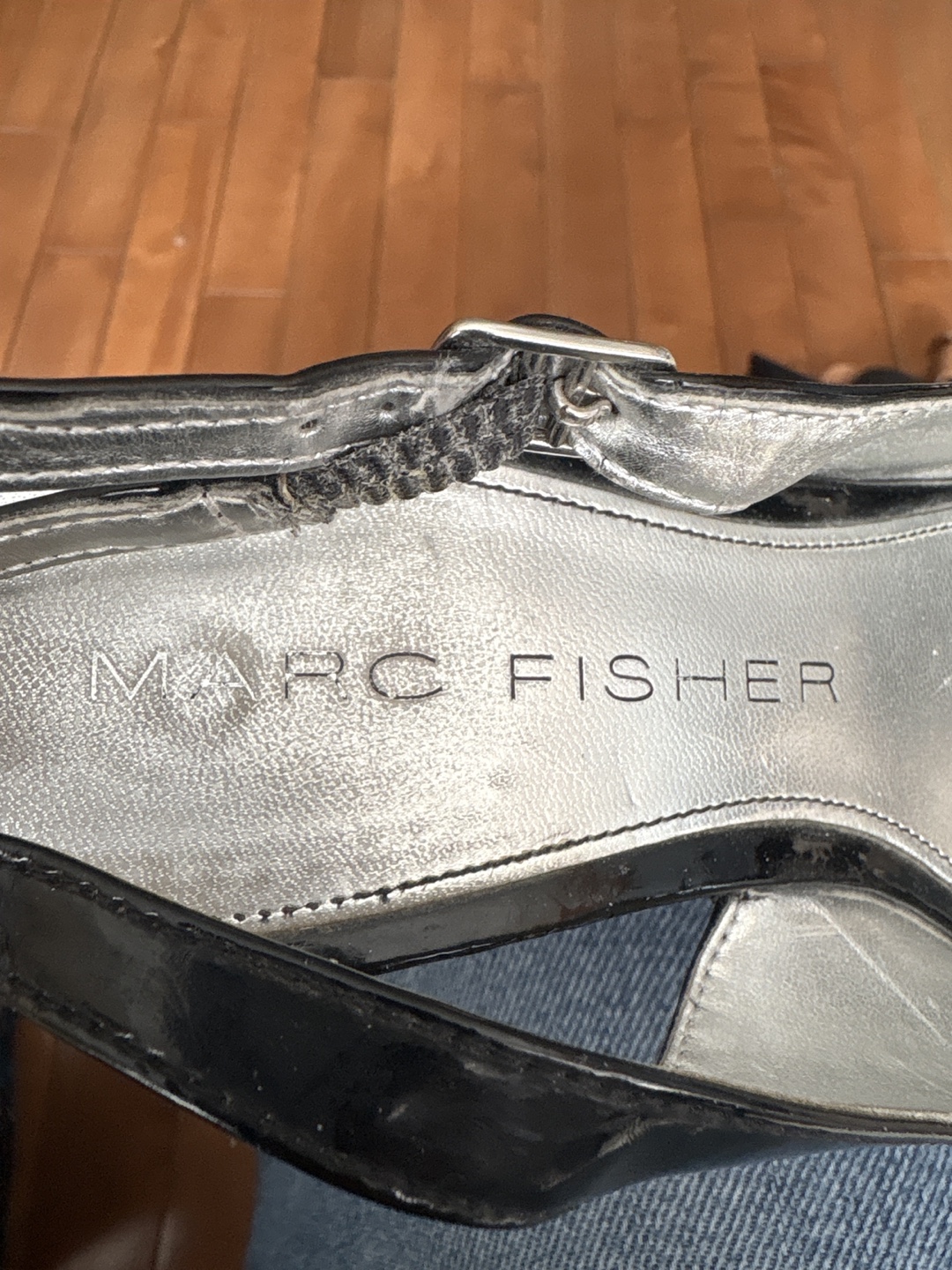 Marc Fisher Black Patent Wedge Sandals - photo 3