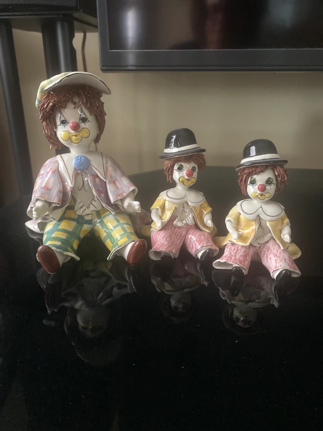 Collection of 3 Porcelain Clown Figurines
