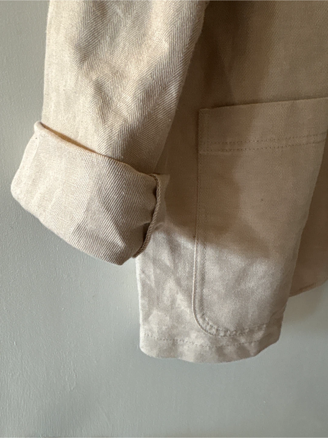 Oversized Beige Linen Blend Blazer - photo 3