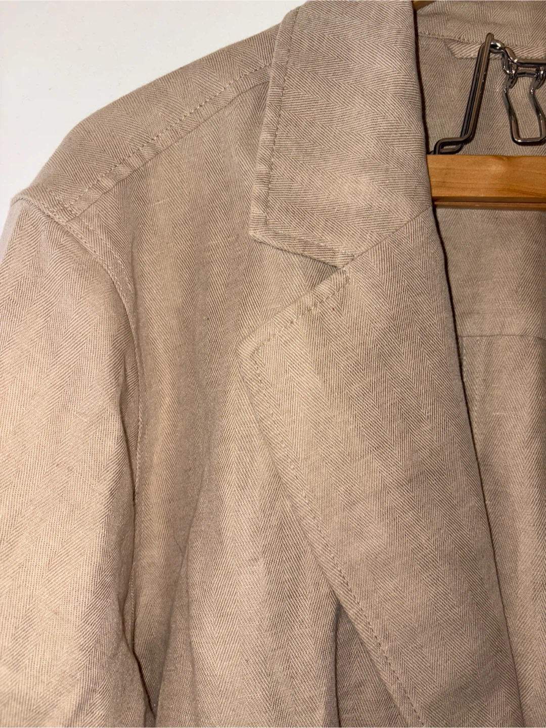 Oversized Beige Linen Blend Blazer - photo 2