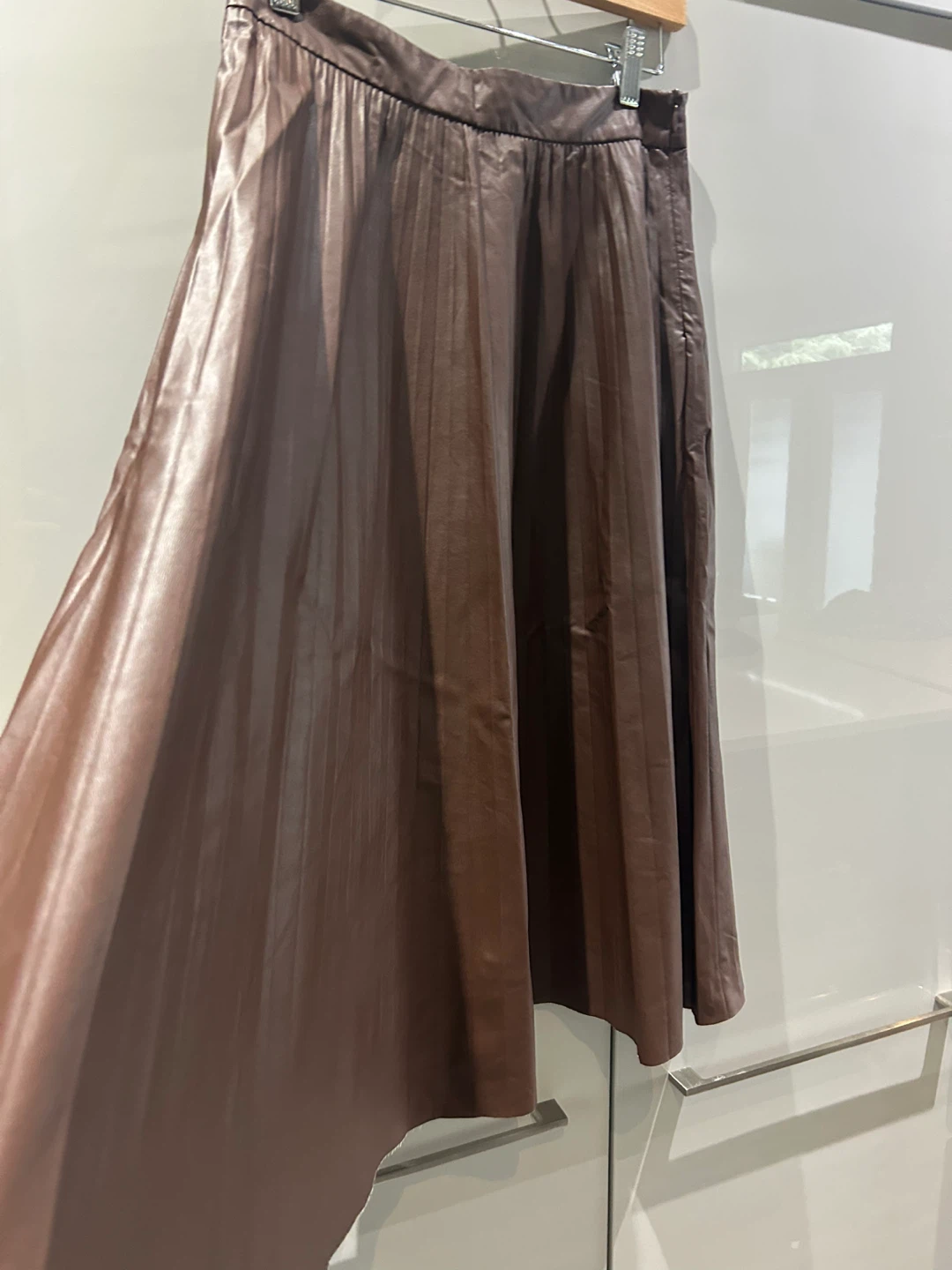 Maison Cinqcent Pleated Faux Leather Skirt - photo 2