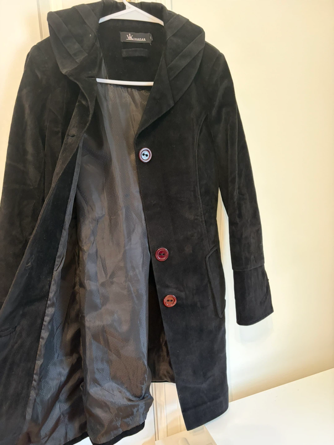Black Velvet Coat with Hood