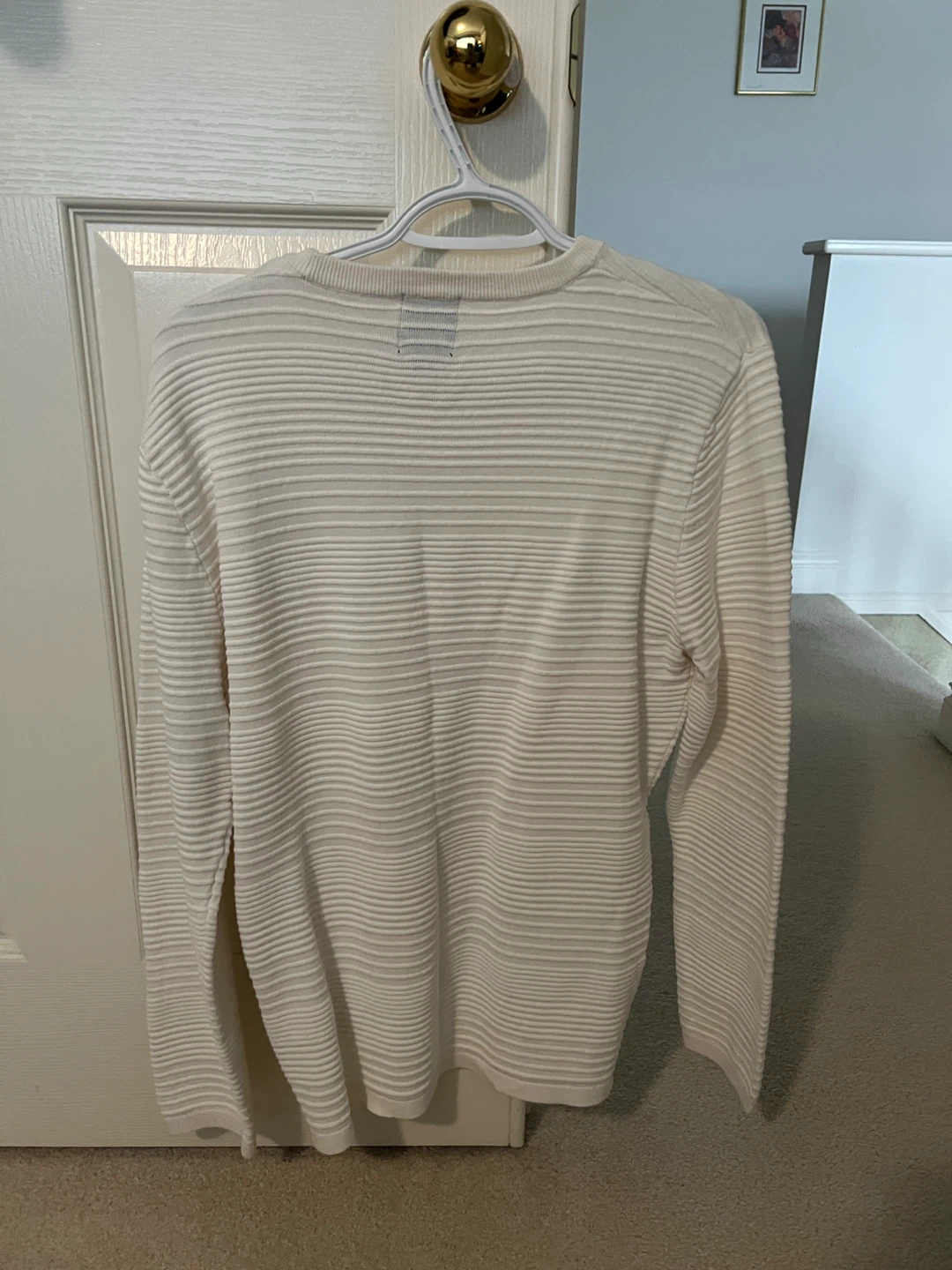 Cream Ribbed Long Sleeve Sweater - photo 2