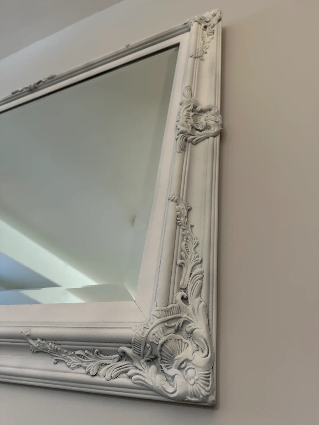 Ornate White Frame Wall Mirror - photo 4