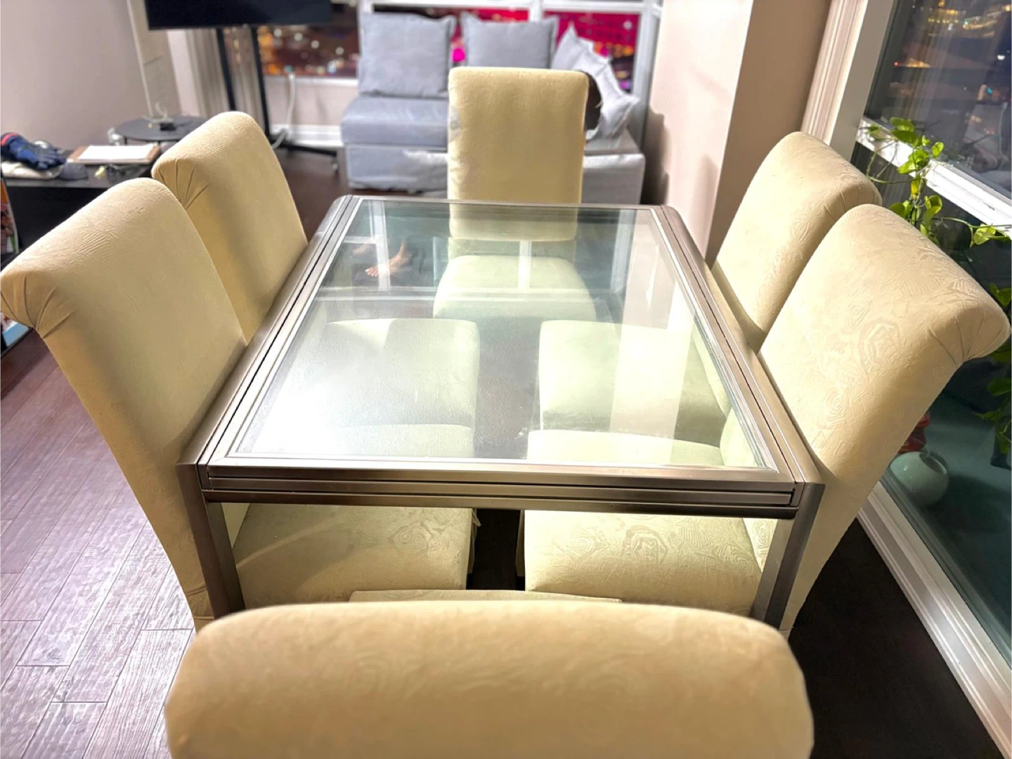 Make your offer  - Glass Dining Table with 6 Chairs - photo 2
