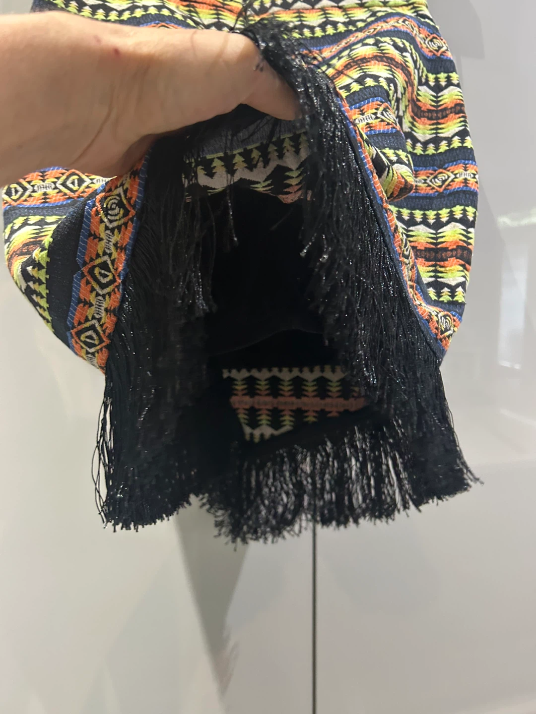 Embroidered Mini Skirt with Fringe - photo 5