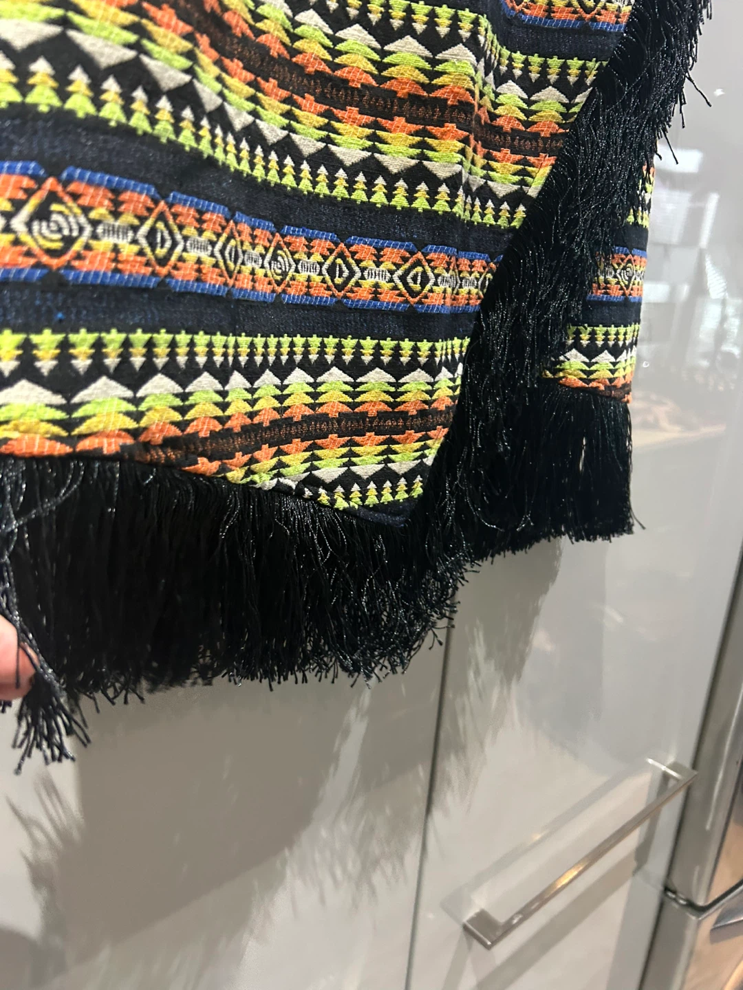 Embroidered Mini Skirt with Fringe - photo 2
