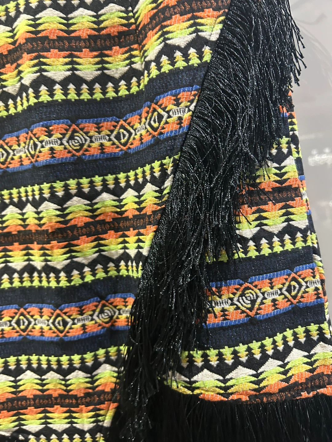 Embroidered Mini Skirt with Fringe - photo 3