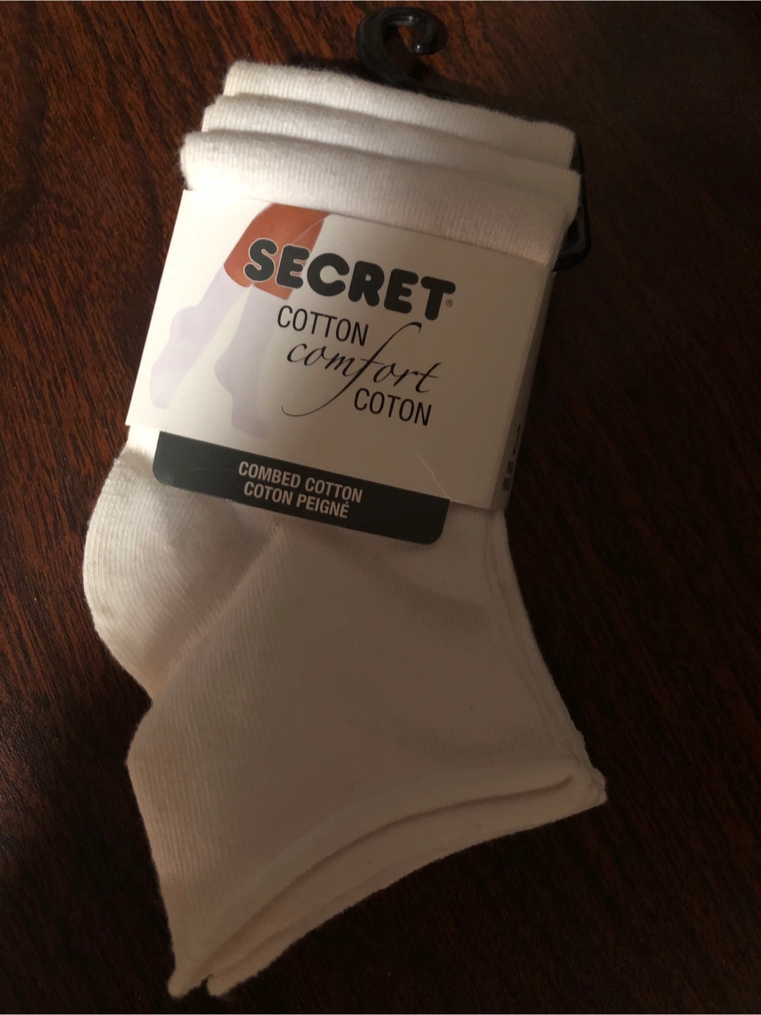 SECRET Cotton Comfort Socks White Size 6-10