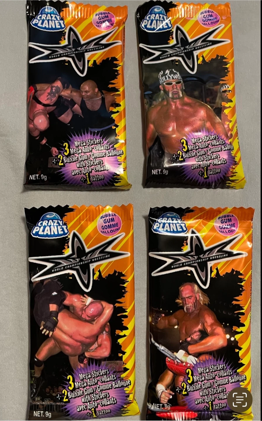 Crazy Planet WWF Wrestling Bubble Gum with Stickers and Tattoos