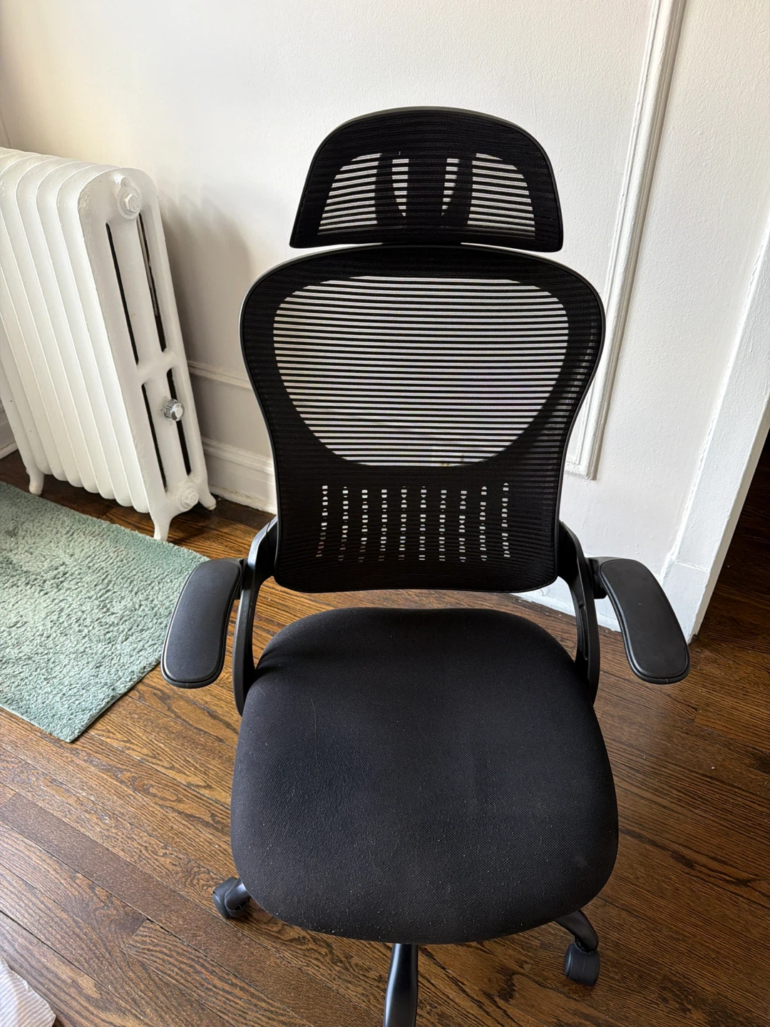 Black Ergonomic Mesh Office Chair with Headrest