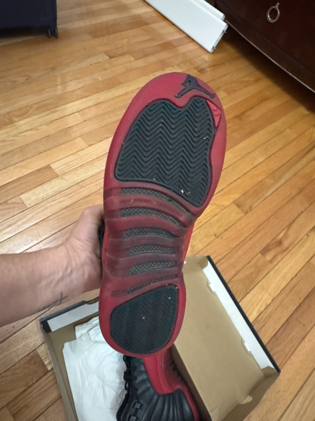 Air Jordan 12 Retro BG "Black Varsity Red" - Size 6Y - photo 5