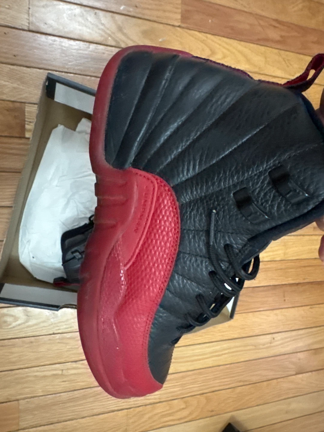 Air Jordan 12 Retro BG "Black Varsity Red" - Size 6Y - photo 4