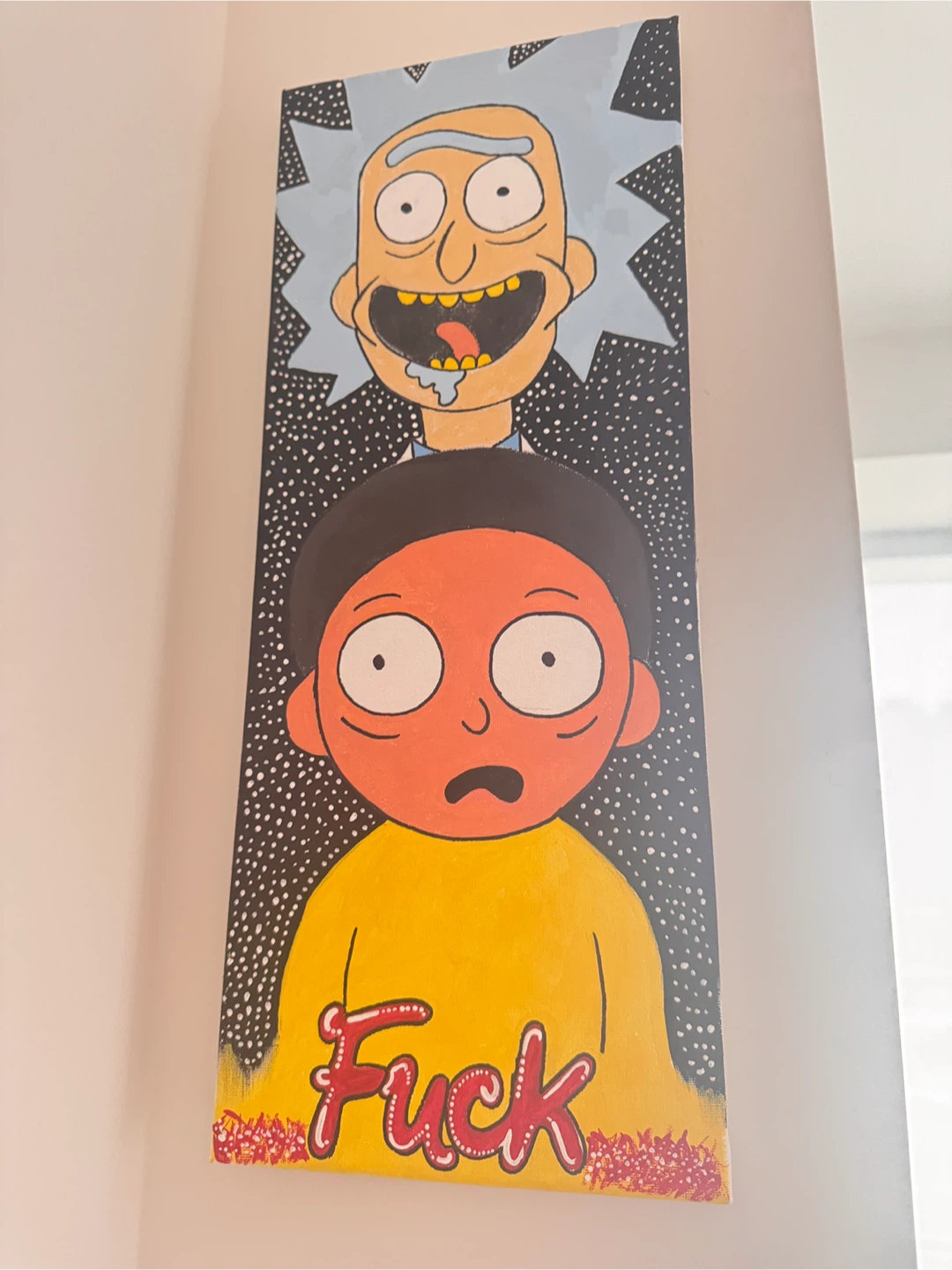 Rick and Morty Painted Canvas Art