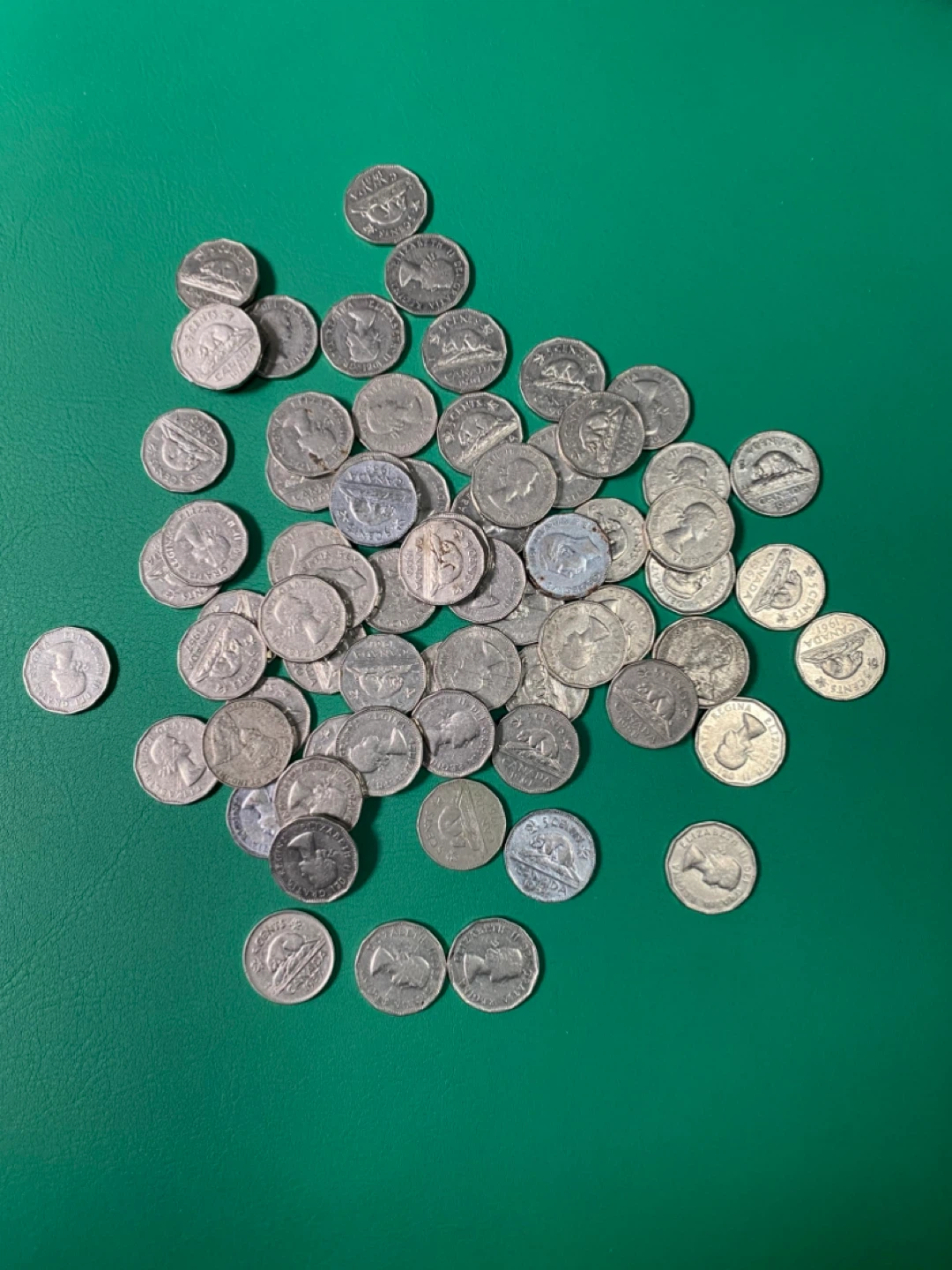Old Canadian Nickels (5-cent coins)